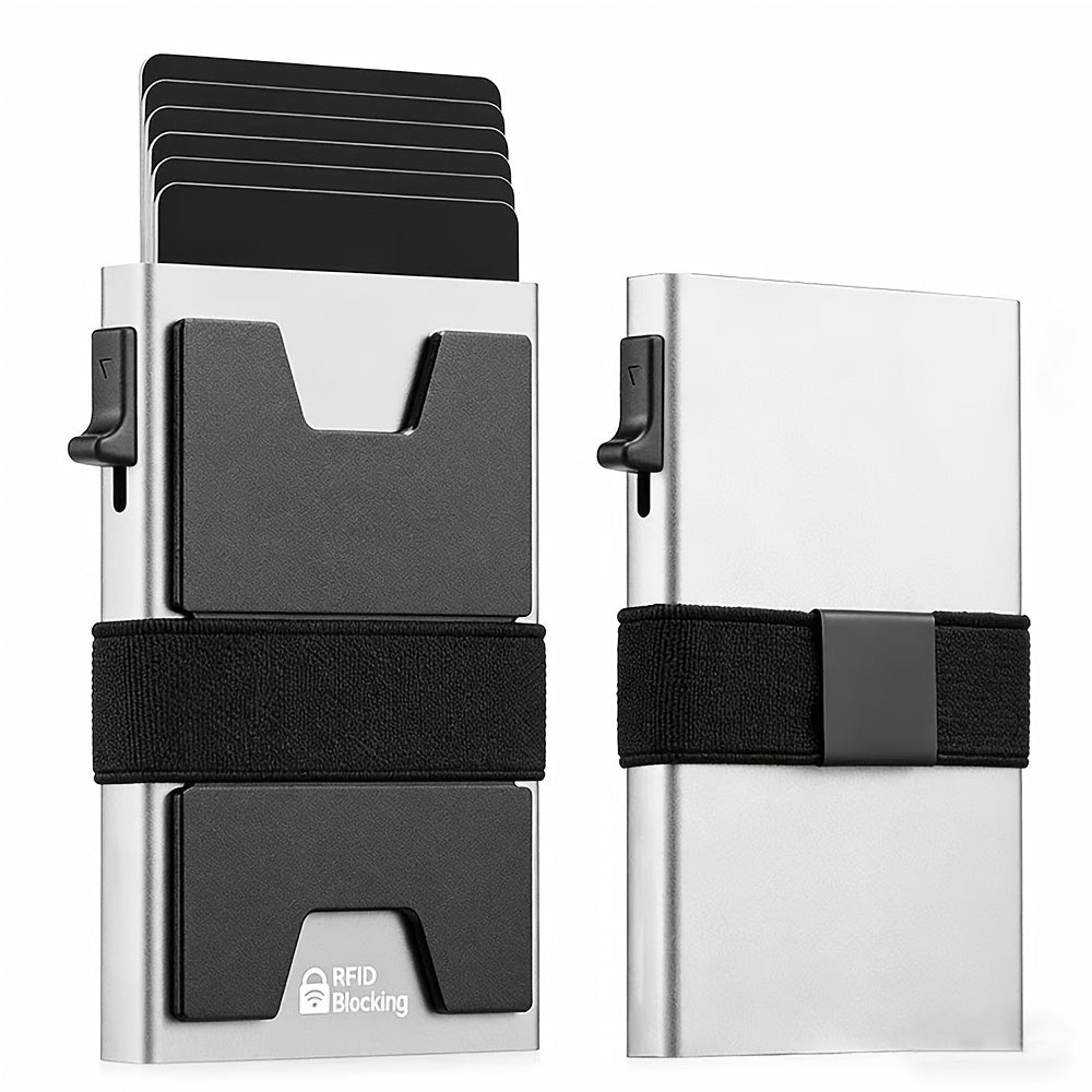 Men's Slim RFID Blocking Smart Pop-Up Wallet with Money Clip