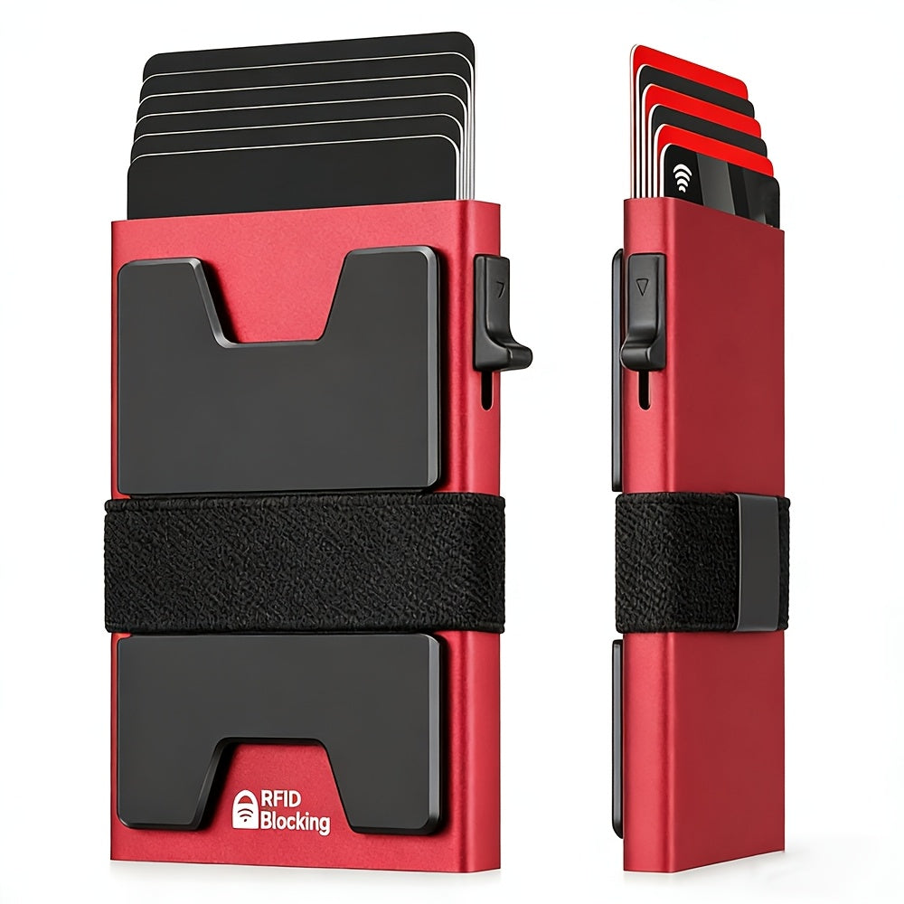 Men's Slim RFID Blocking Smart Pop-Up Wallet with Money Clip