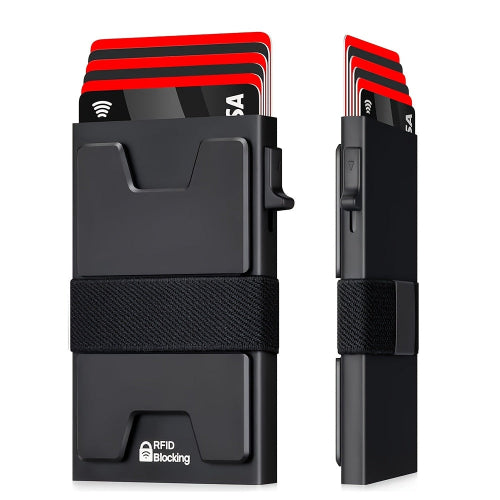 Men's Slim RFID Blocking Smart Pop-Up Wallet with Money Clip