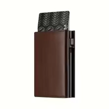 Men's Slim RFID Blocking Pop-Up Card Holder Wallet with Zipper Coin Purse