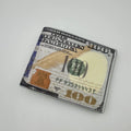 Men's 100 Dollar Pattern Leather Bifold Wallet with Card Holder and Coin Pocket