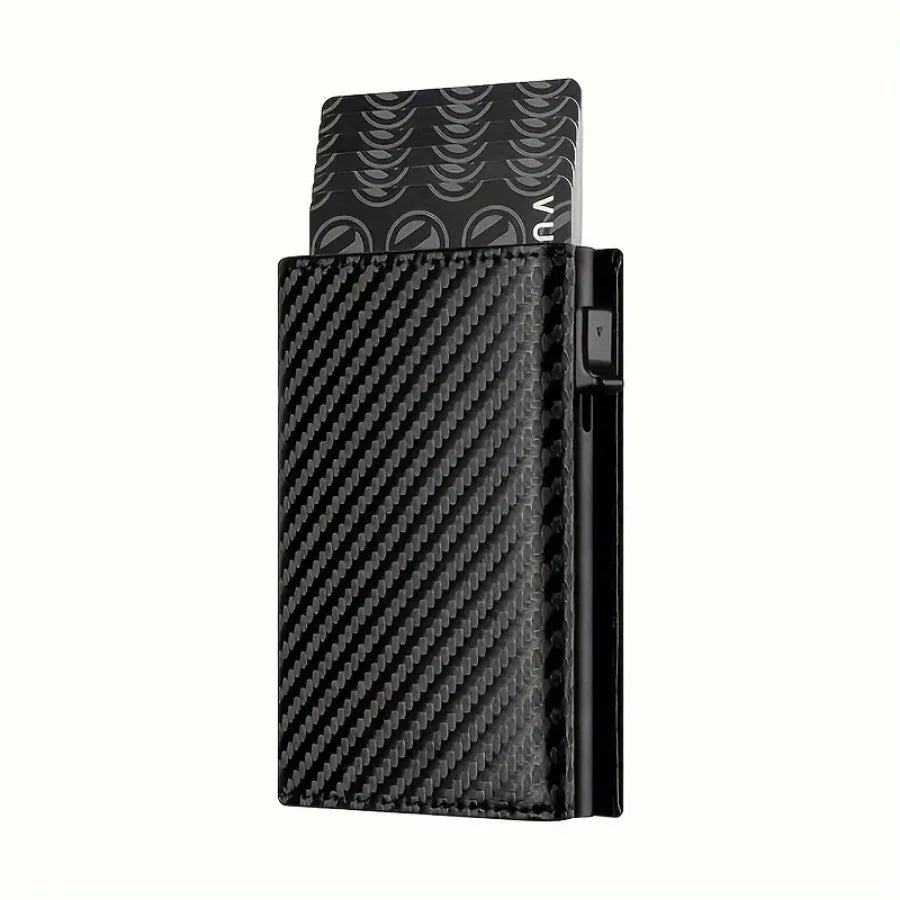 Men's Slim RFID Blocking Pop-Up Card Holder Wallet with Zipper Coin Purse