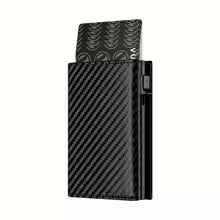 Men's Slim RFID Blocking Pop-Up Card Holder Wallet with Zipper Coin Purse