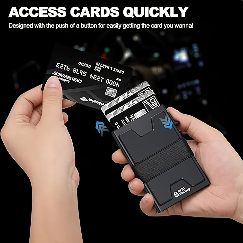 Men's Slim RFID Blocking Smart Pop-Up Wallet with Money Clip