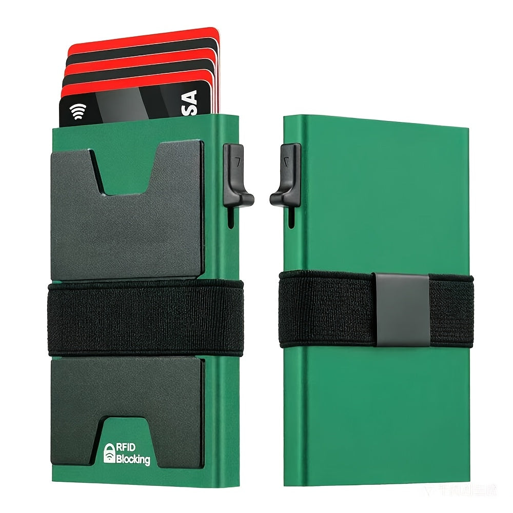 Men's Slim RFID Blocking Smart Pop-Up Wallet with Money Clip